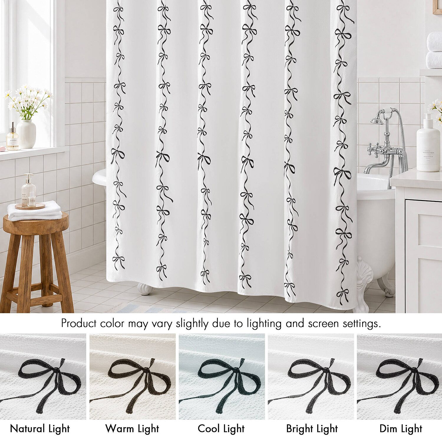 Madison Park Essentials Addison Bowed Shower Curtain