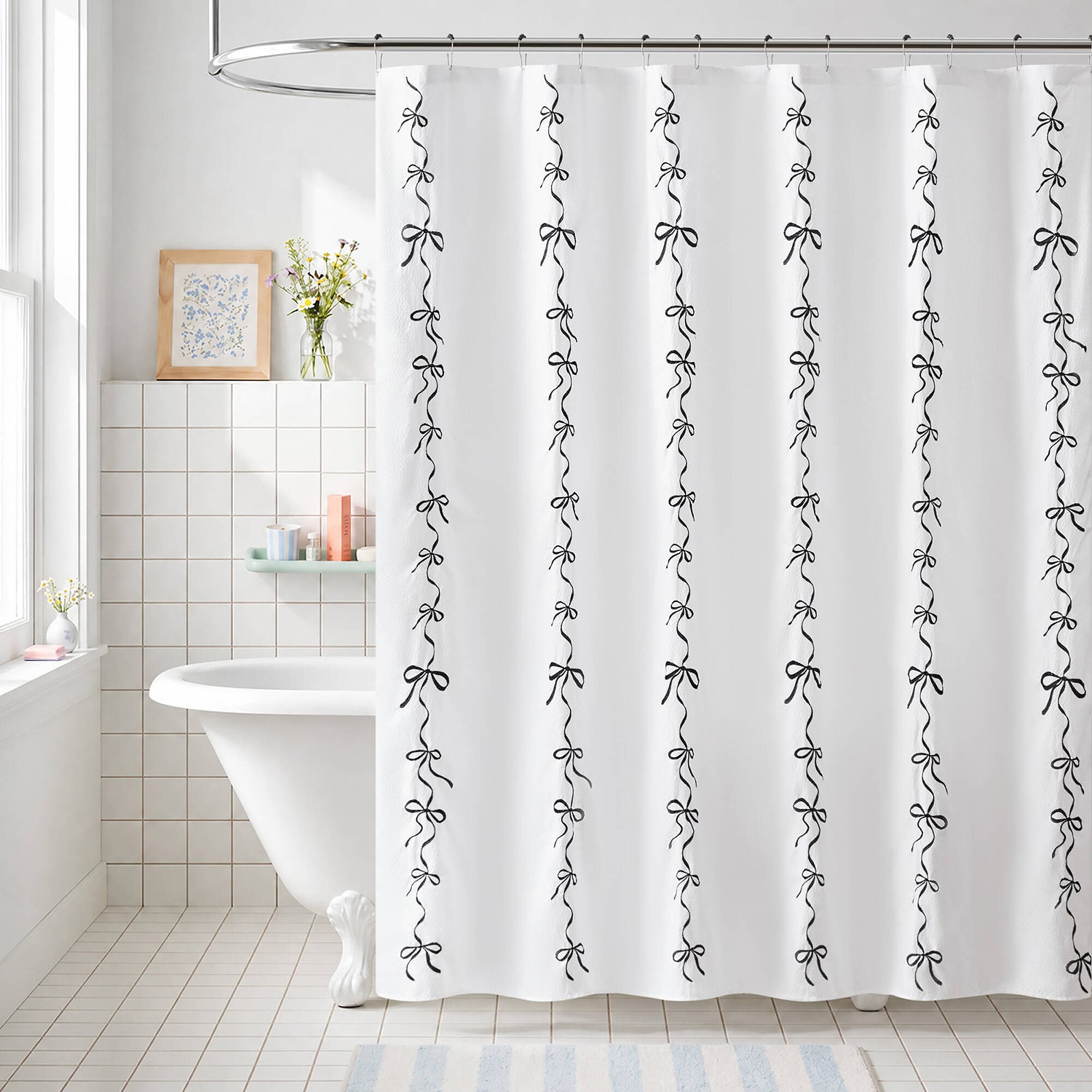 Madison Park Essentials Addison Bowed Shower Curtain