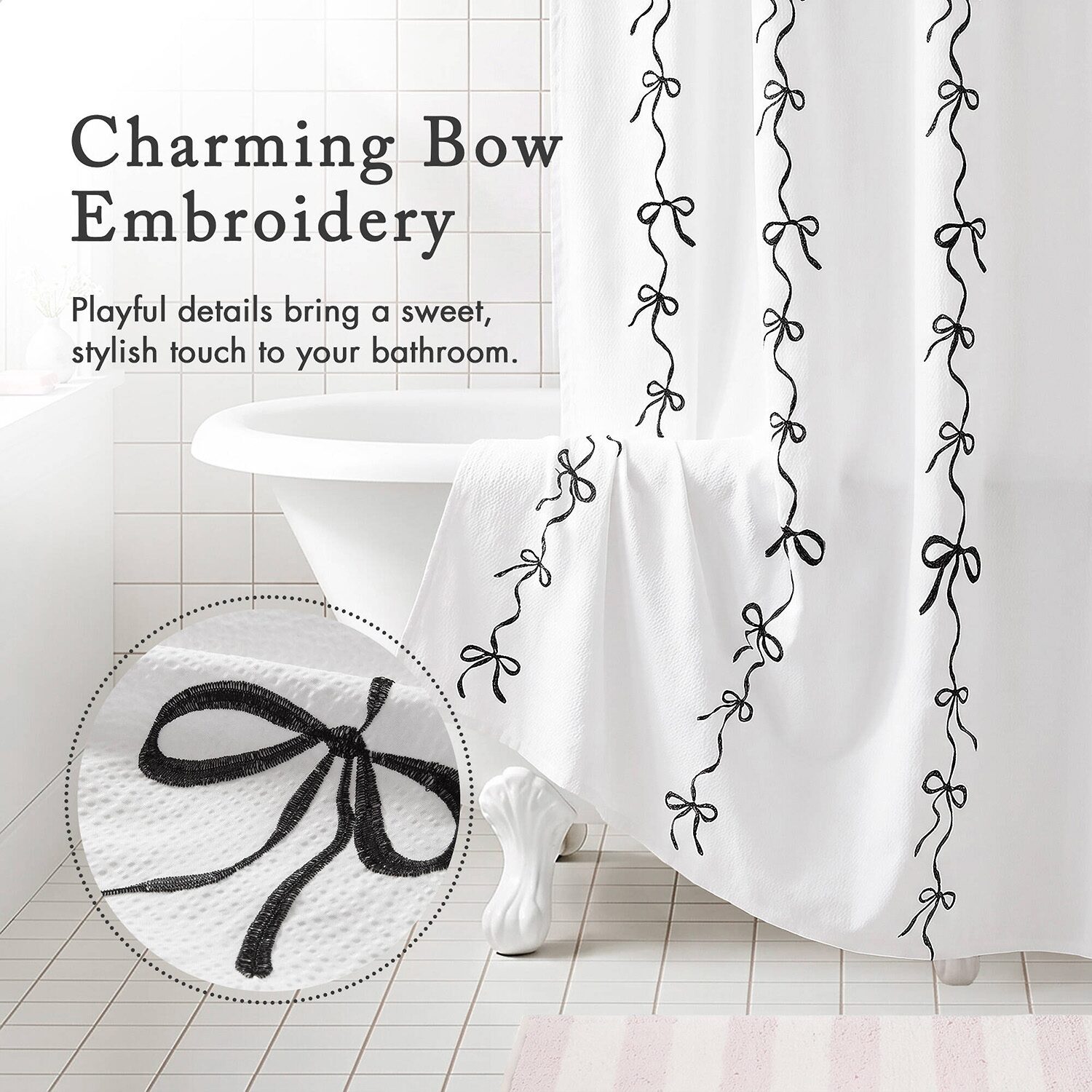 Madison Park Essentials Addison Bowed Shower Curtain