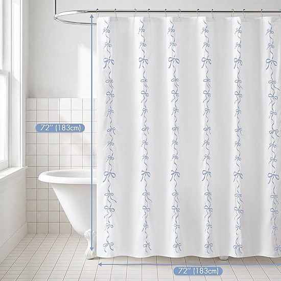 Madison Park Essentials Addison Bowed Shower Curtain