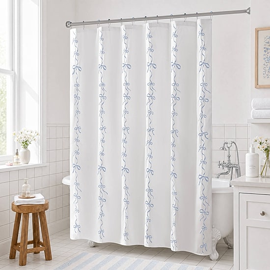 Madison Park Essentials Addison Bowed Shower Curtain