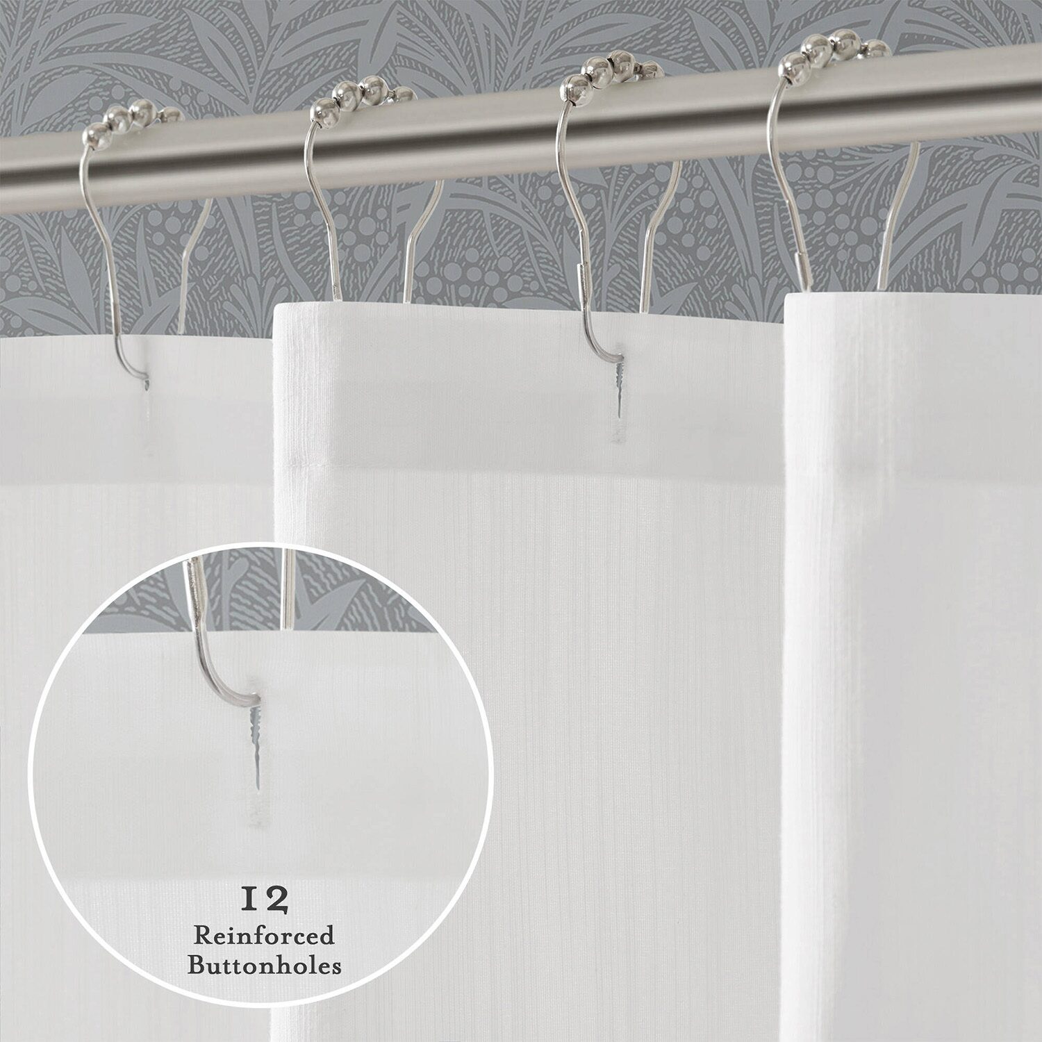 Laura Ashley Petal Bloom Scalloped Shower Curtain