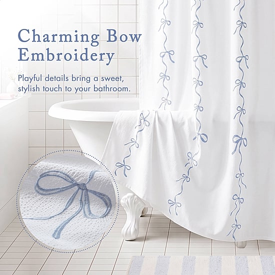 Madison Park Essentials Addison Bowed Shower Curtain