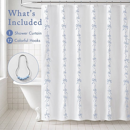 Madison Park Essentials Addison Bowed Shower Curtain