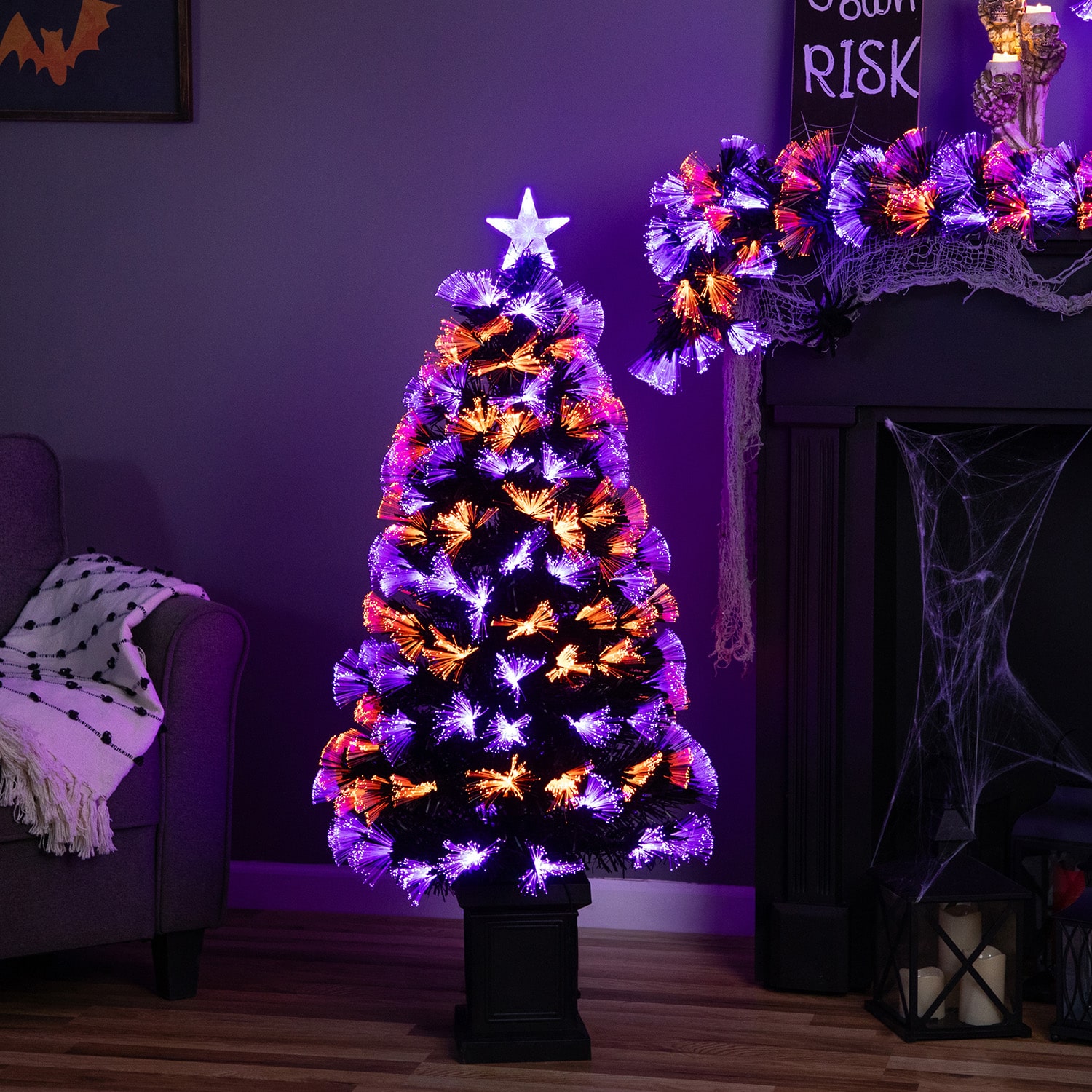 Northlight 4 Ft Led 8-Function Fiber Optic Indoor Artificial Tree