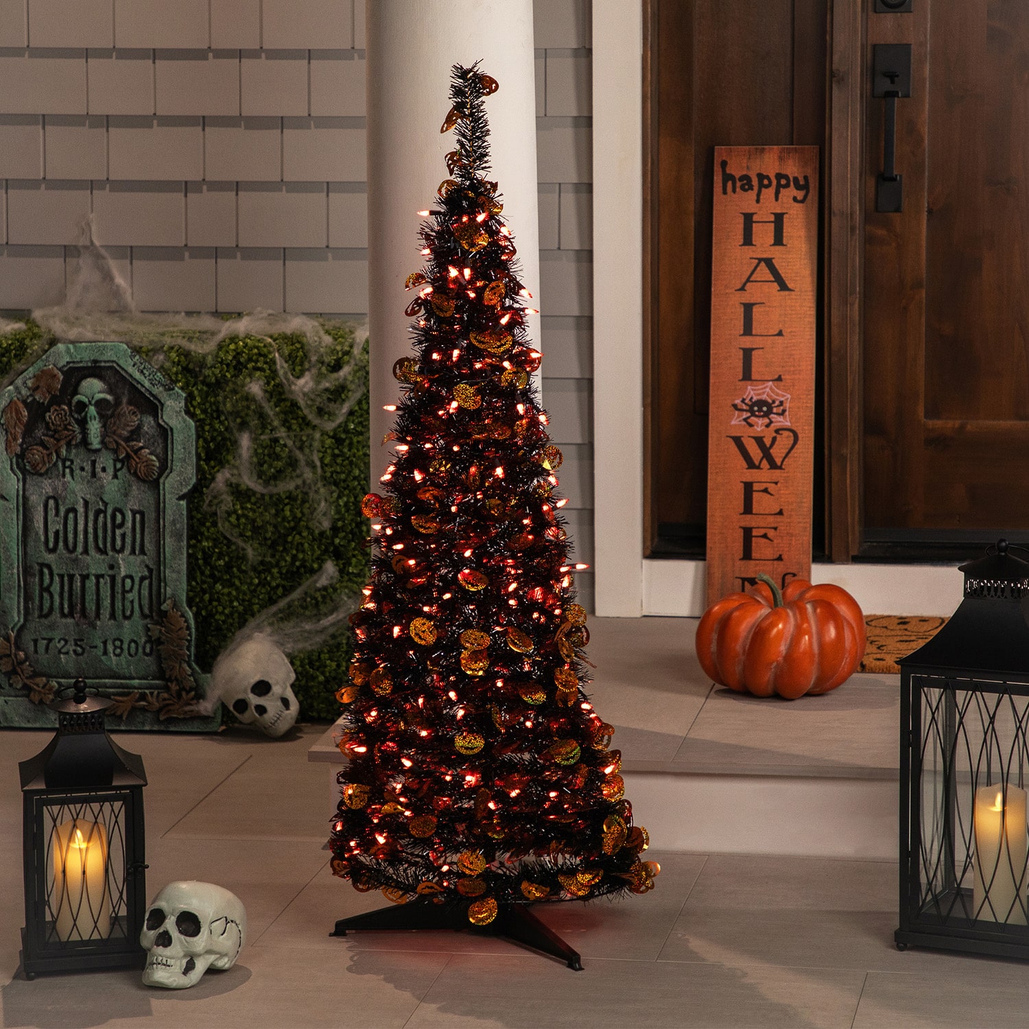 Northlight 4 Ft Pre Lit Pop-Up Jack O' Lantern Outdoor Artificial Tree