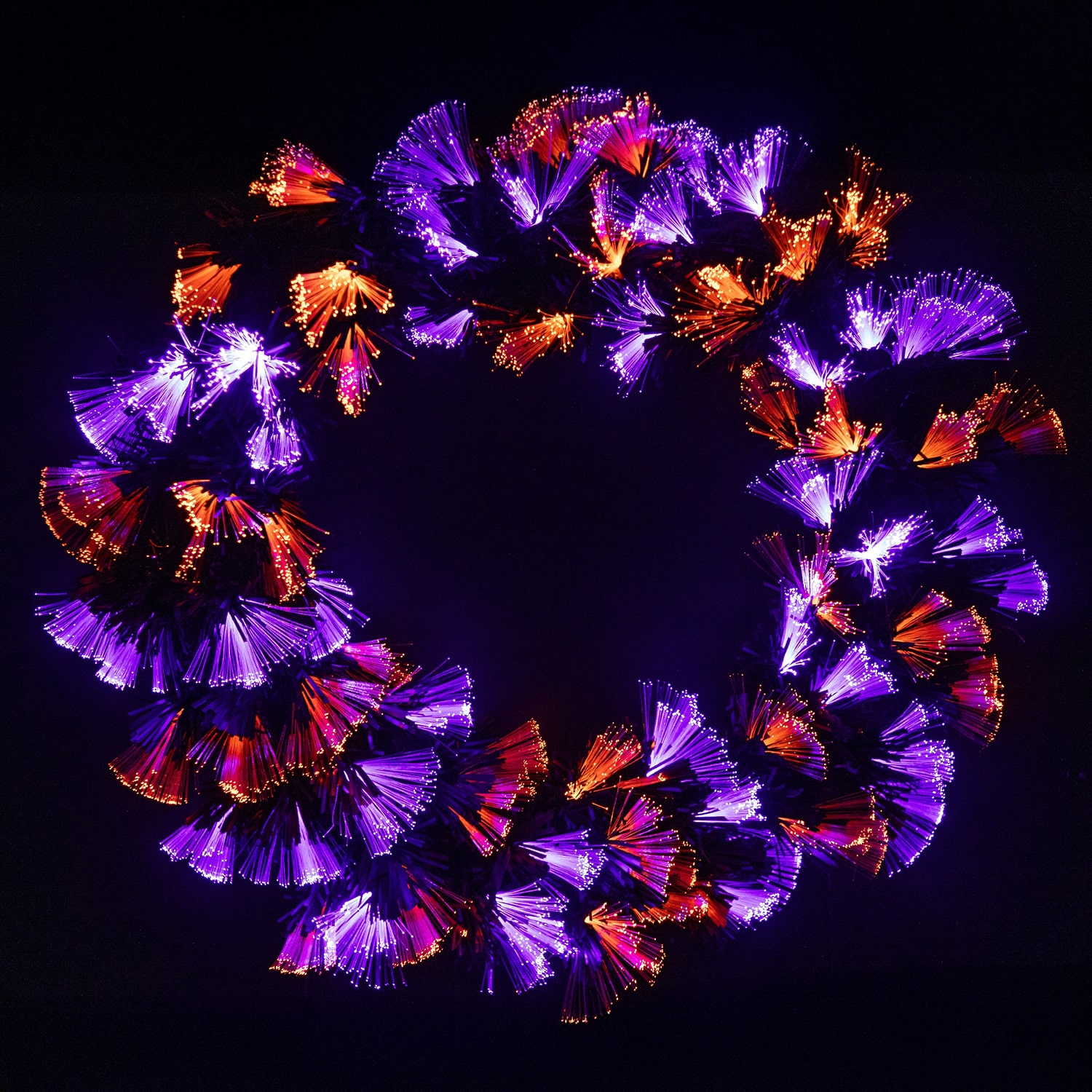 Northlight 24" Led Multi Function Fiber Optic Artificial Pre-Lit Wreath