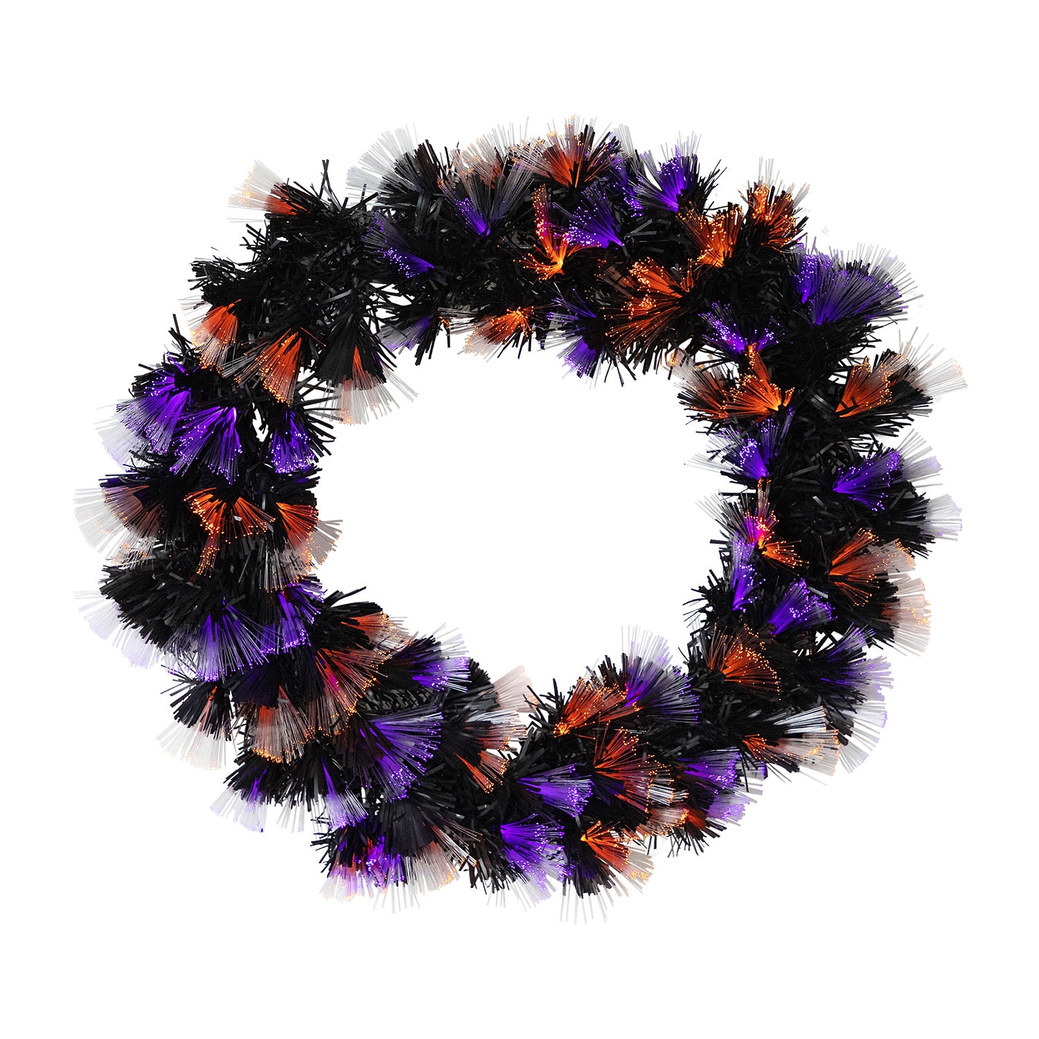 Northlight 24" Led Multi Function Fiber Optic Artificial Pre-Lit Wreath