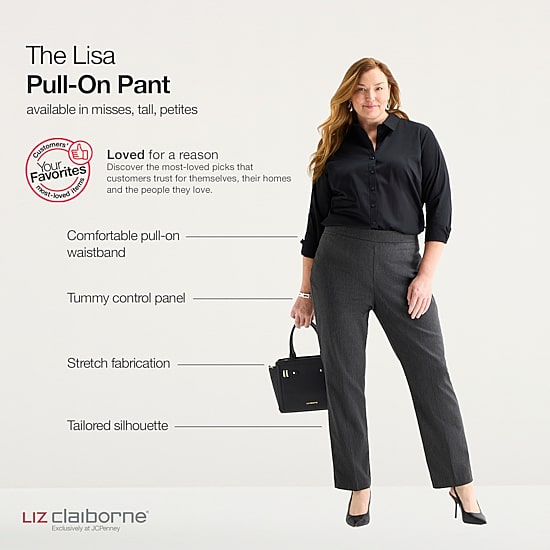 Liz Claiborne Lisa Womens Straight Pull-On Pant