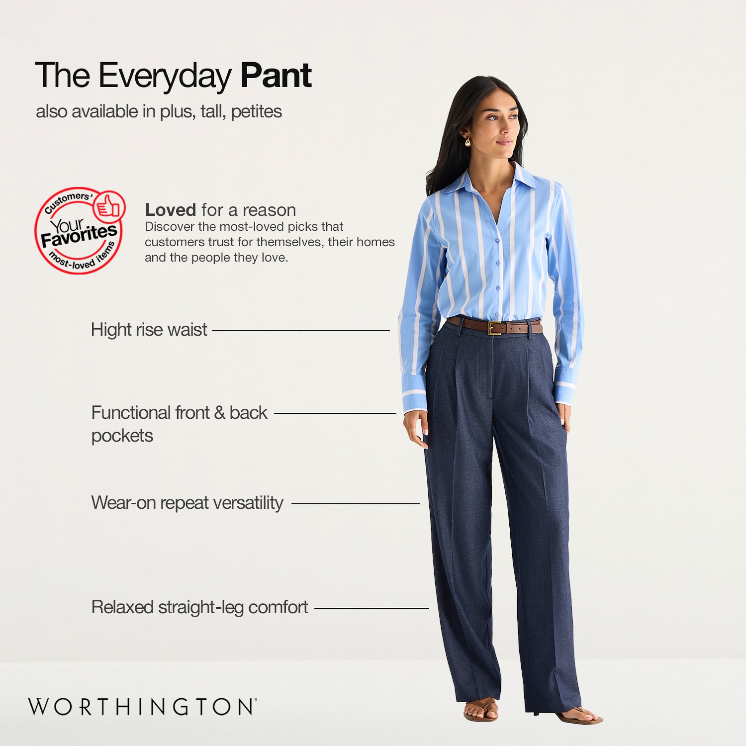 Worthington Womens Everyday Pant