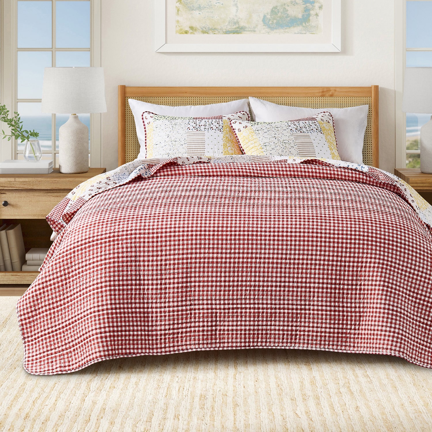 Linery Floral Patchwork Reversible Quilt Set