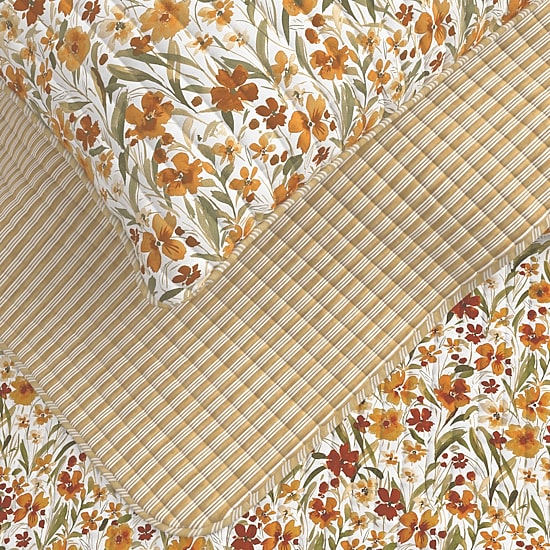 Linery Floral Meadow Printed Reversible Quilt Set