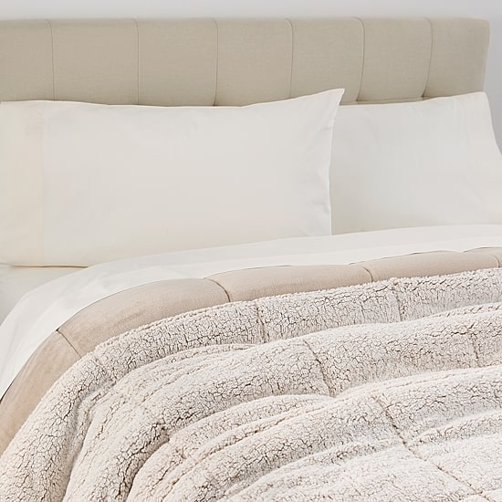 North Pole Trading Co. Solid Faux Mink To Faux Sherpa Reversible Comforter