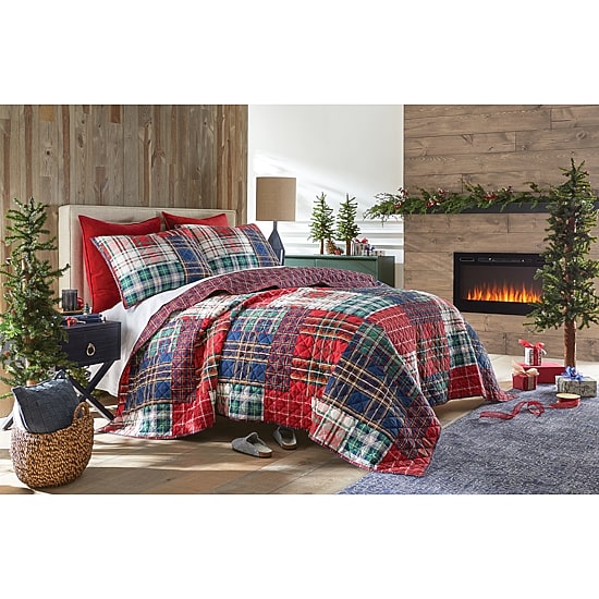 North Pole Trading Co. Holiday Plaid 3-pc. Quilt Set