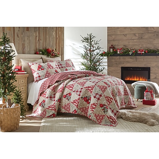 North Pole Trading Co. Triangle Patchwork 3-pc. Quilt Set