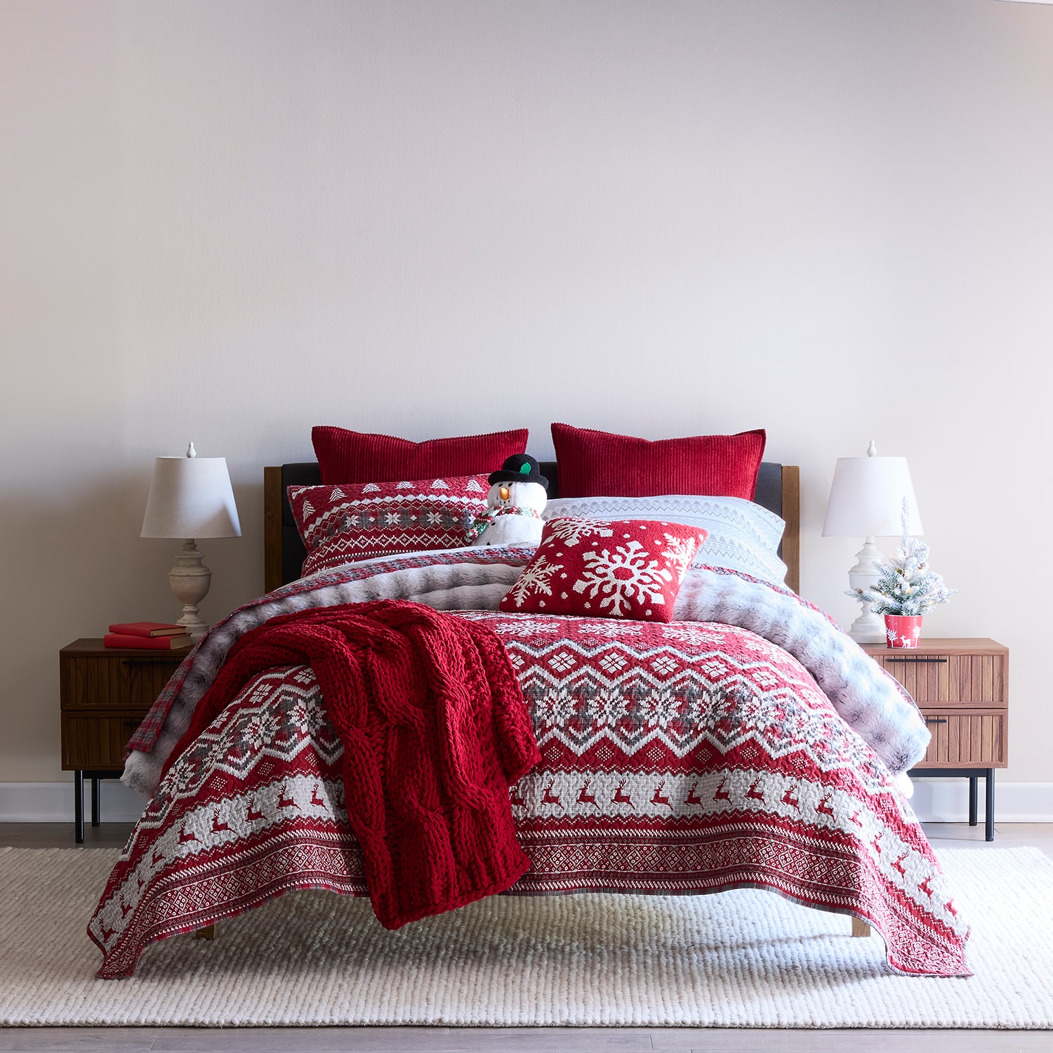 North Pole Trading Co. Novelty Stripe 3-pc. Quilt Set