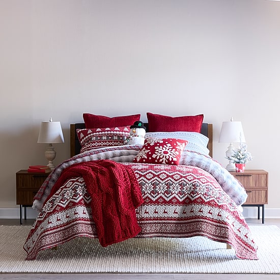 North Pole Trading Co. Novelty Stripe 3-pc. Quilt Set