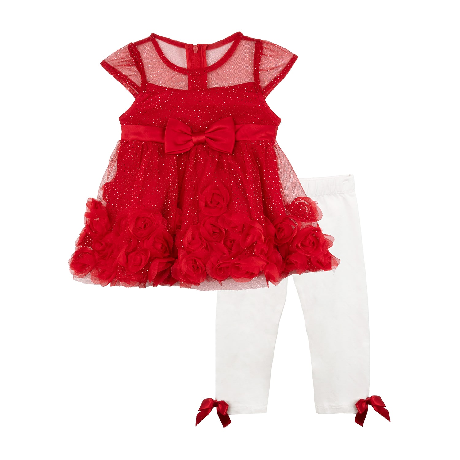 Rare Editions Baby Girls Cap Floral 2-pc. Dress Set