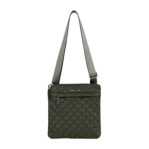 Julia Buxton Quilted Nylon Crossbody Bag In Green