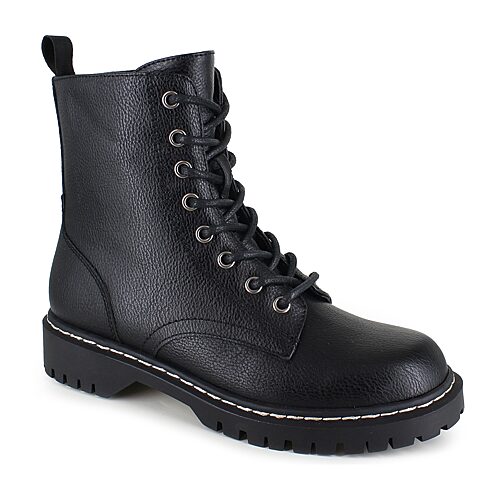 Unionbay Womens Ginny Flat Heel Combat Boots In Black