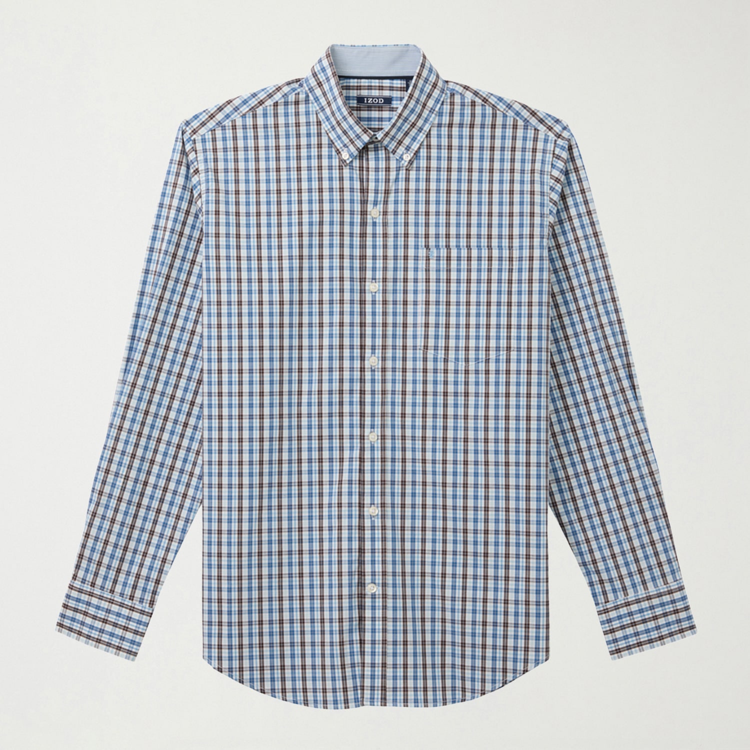 IZOD Mens Long Sleeve Regular Fit Wrinkle Free Button-Down Shirt