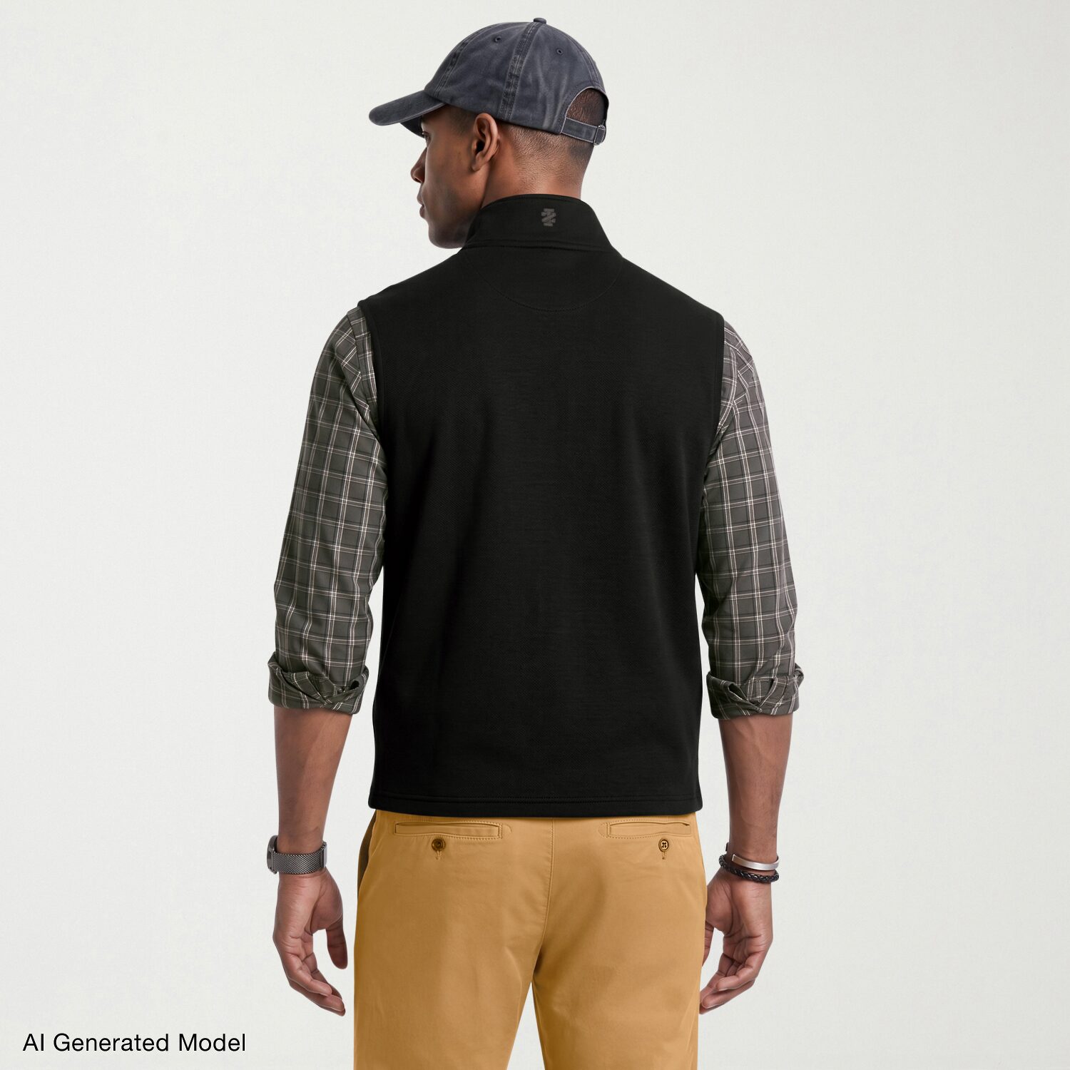 IZOD Houndstooth Stripe Mens Lightweight Fleece Vest