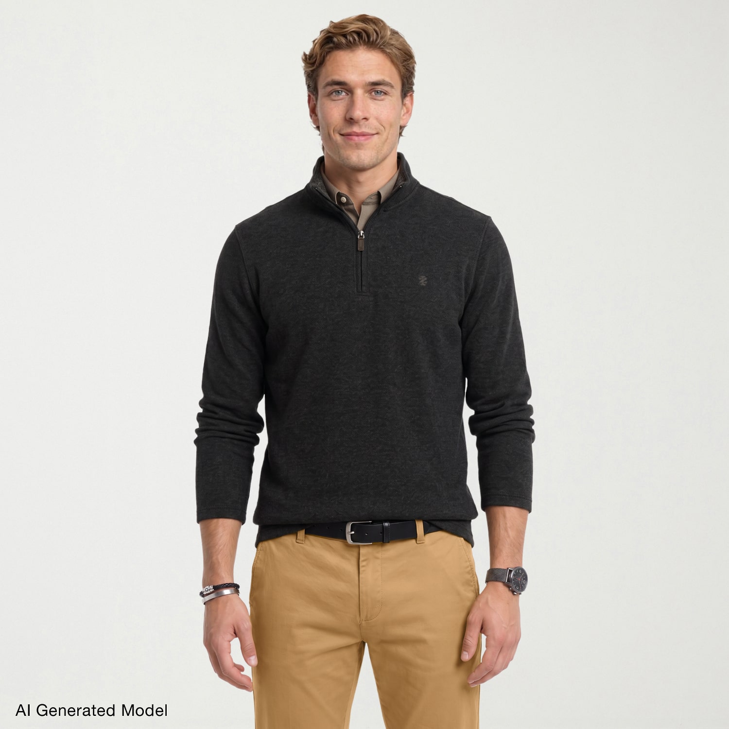 IZOD Thermasoft Sweater Fleece Mens Long Sleeve Quarter-Zip Pullover