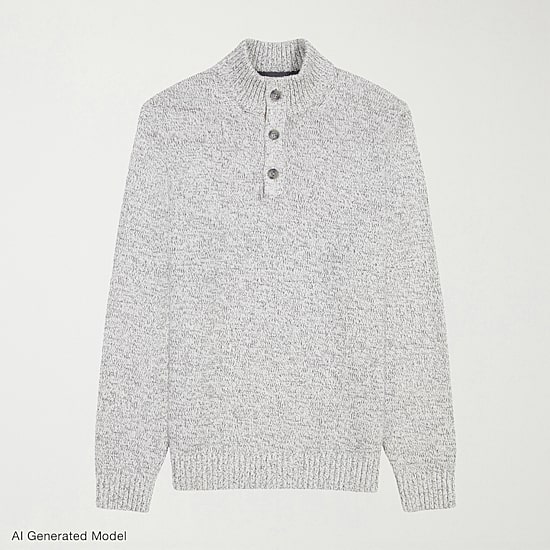 IZOD 5gg Button Mock Neck Mens Mock Neck Long Sleeve Pullover Sweater