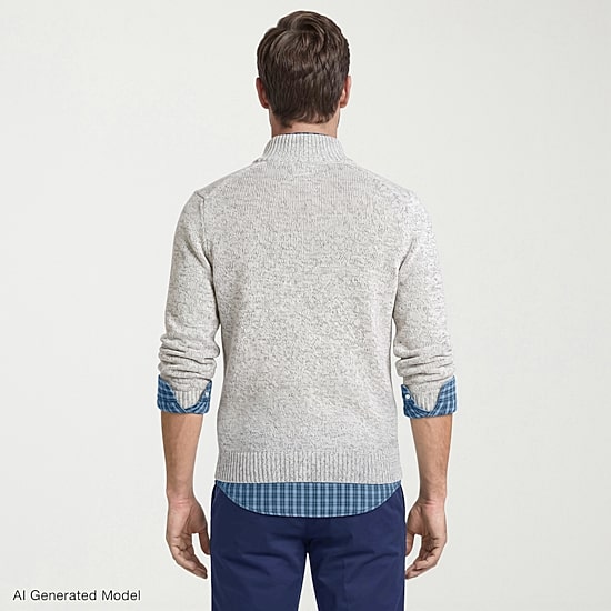 IZOD 5gg Button Mock Neck Mens Mock Neck Long Sleeve Pullover Sweater