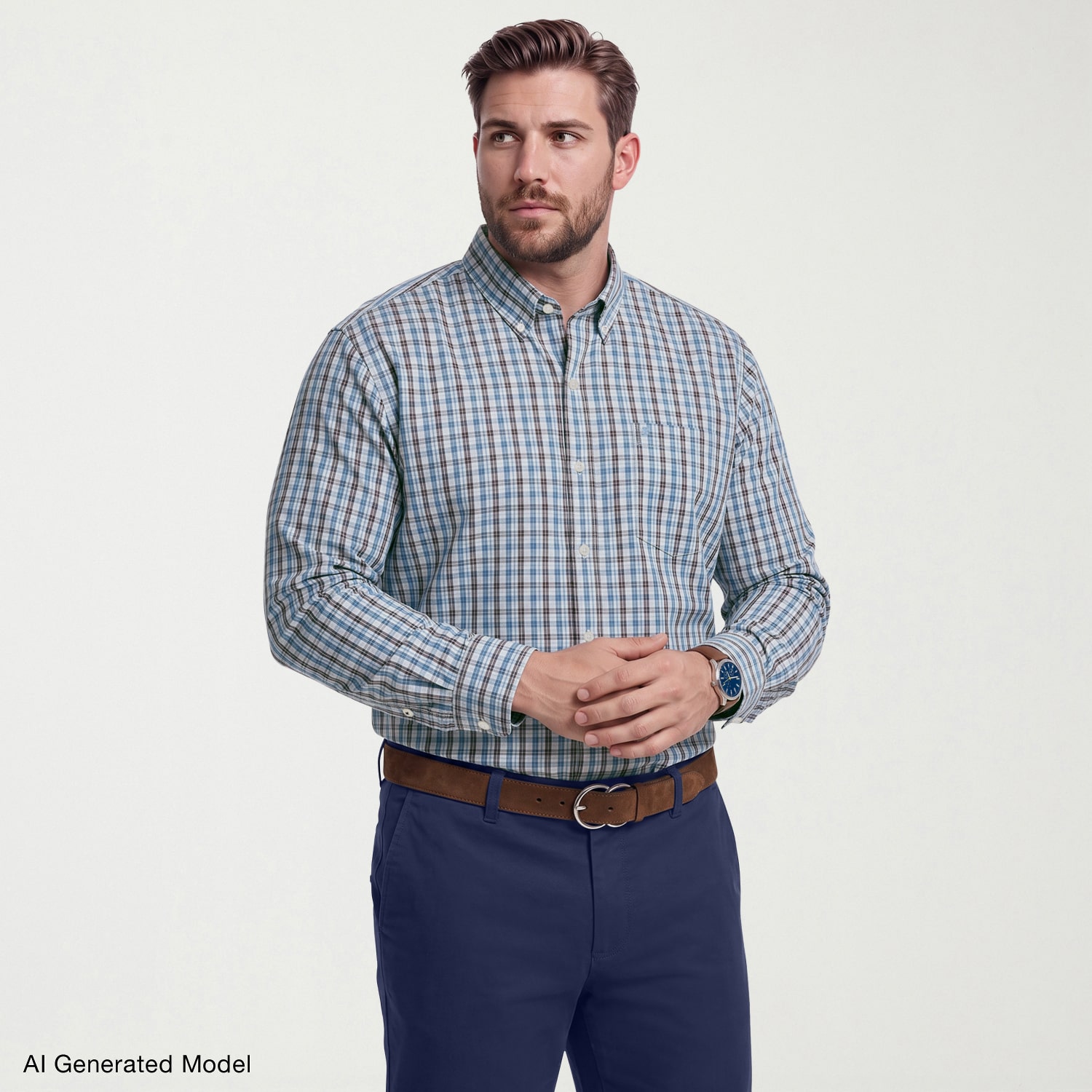 IZOD Mens Long Sleeve Regular Fit Big and Tall Button-Down Shirt