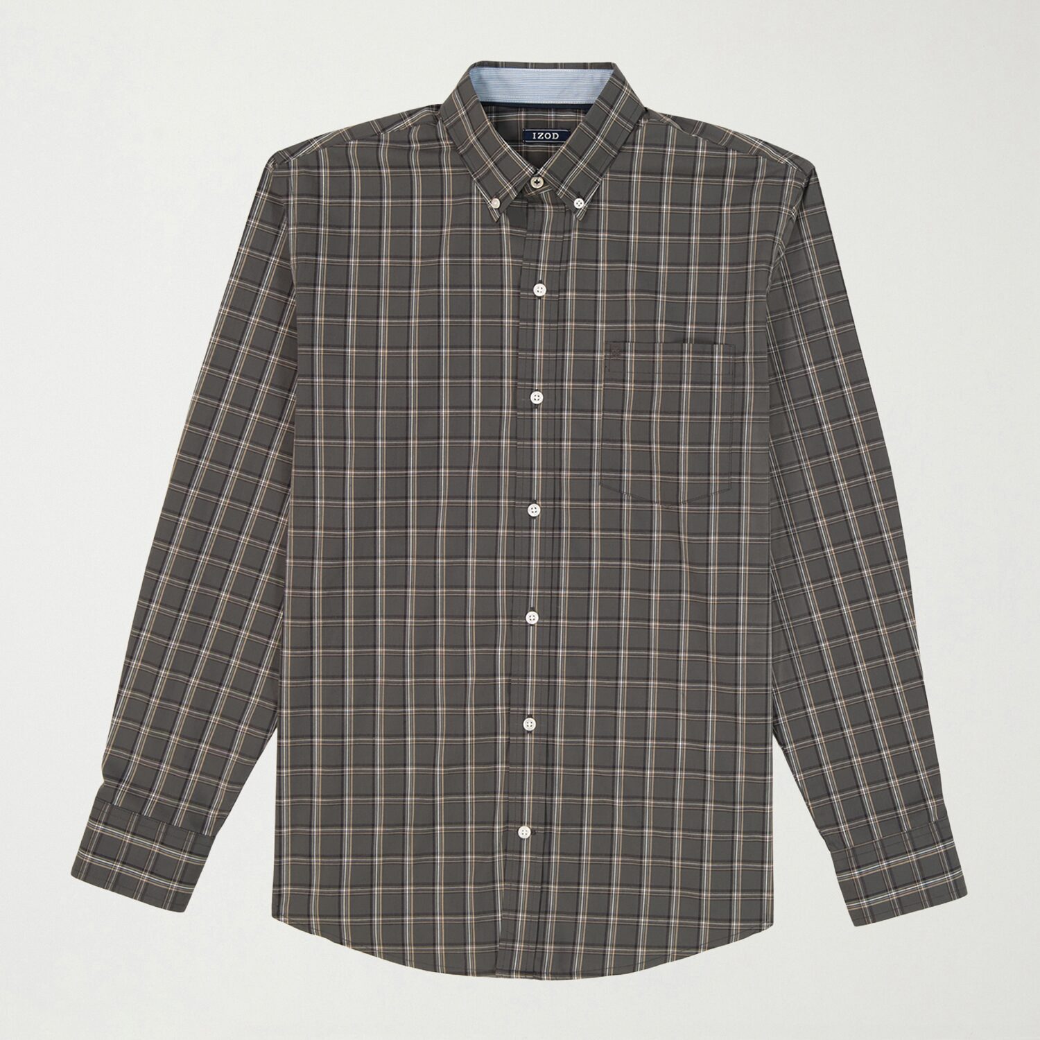 IZOD Mens Long Sleeve Regular Fit Wrinkle Free Button-Down Shirt