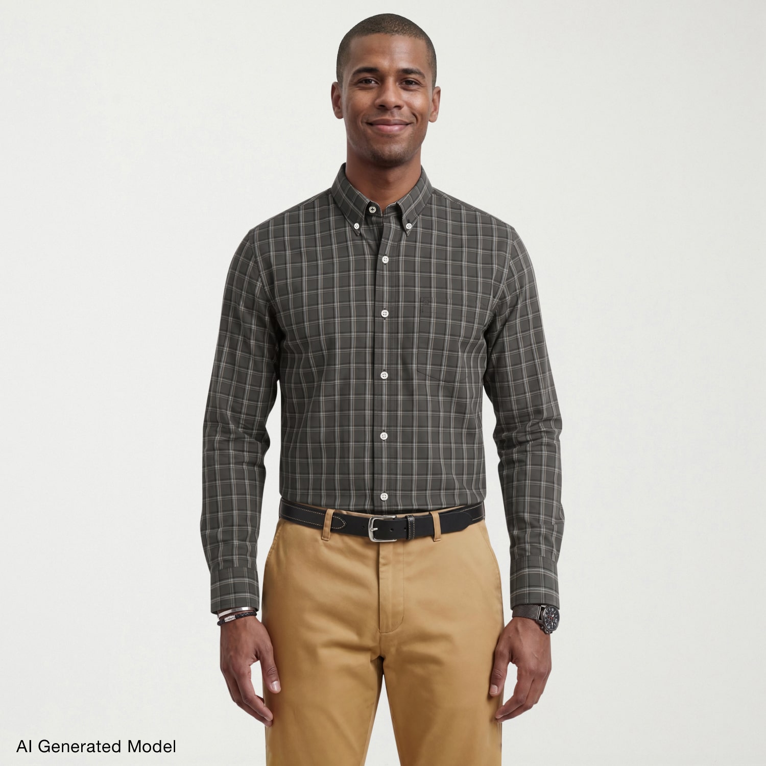IZOD Mens Long Sleeve Regular Fit Wrinkle Free Button-Down Shirt