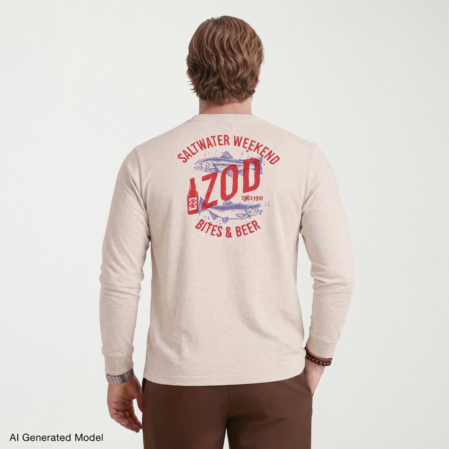 IZOD Mens Round Neck Long Sleeve Regular Fit Big and Tall Graphic T-Shirt