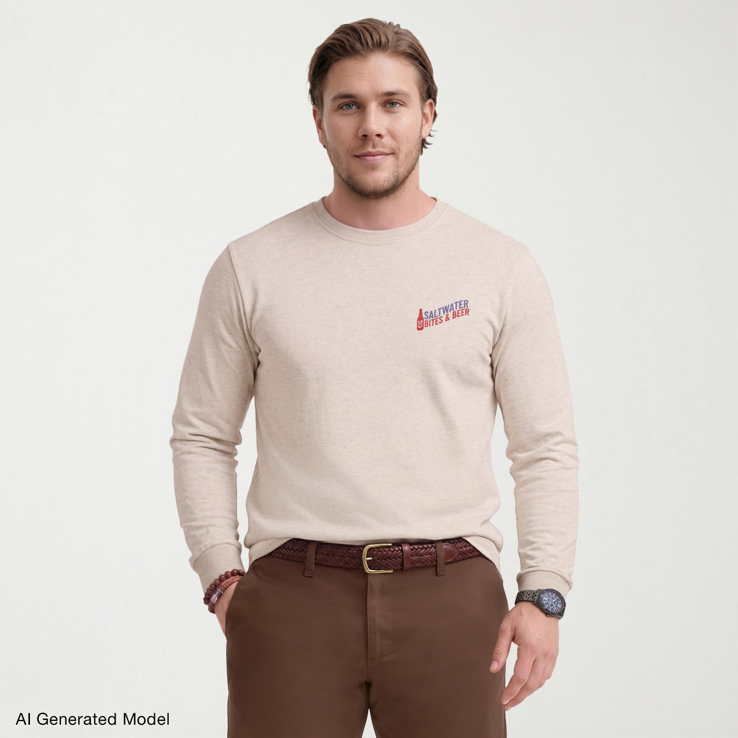 IZOD Mens Round Neck Long Sleeve Regular Fit Big and Tall Graphic T-Shirt