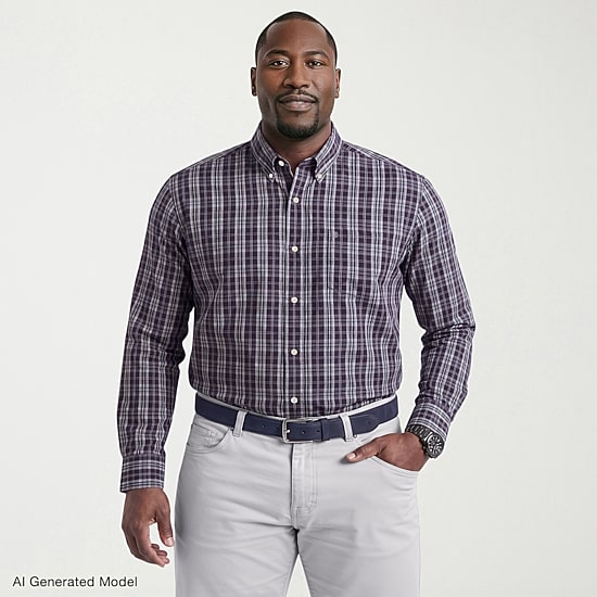 IZOD Mens Long Sleeve Regular Fit Big and Tall Button-Down Shirt