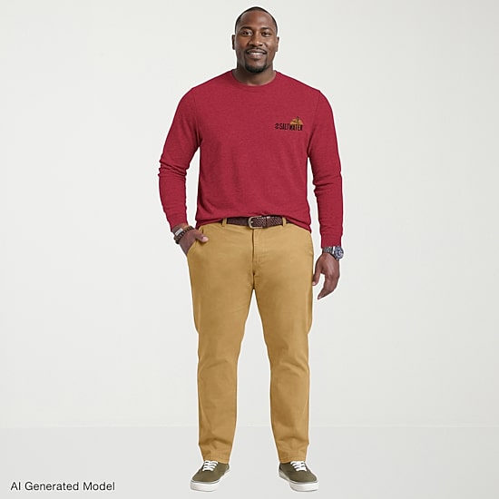 IZOD Mens Round Neck Long Sleeve Regular Fit Big and Tall Graphic T-Shirt