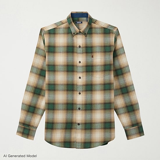 IZOD Stratton Mens Long Sleeve Regular Fit Flannel Shirt