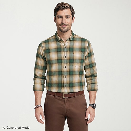 IZOD Stratton Mens Long Sleeve Regular Fit Flannel Shirt