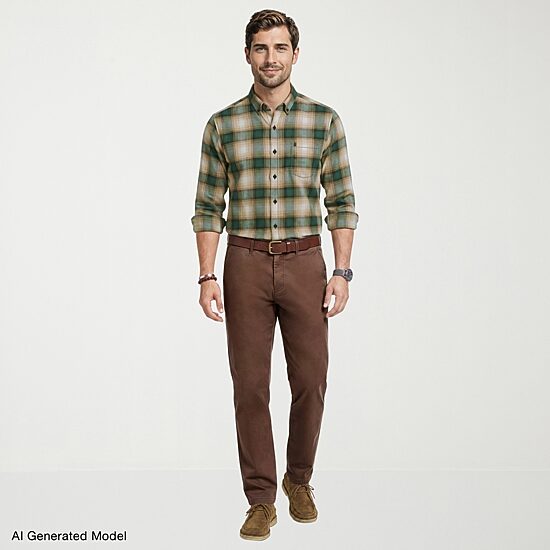 IZOD Stratton Mens Long Sleeve Regular Fit Flannel Shirt