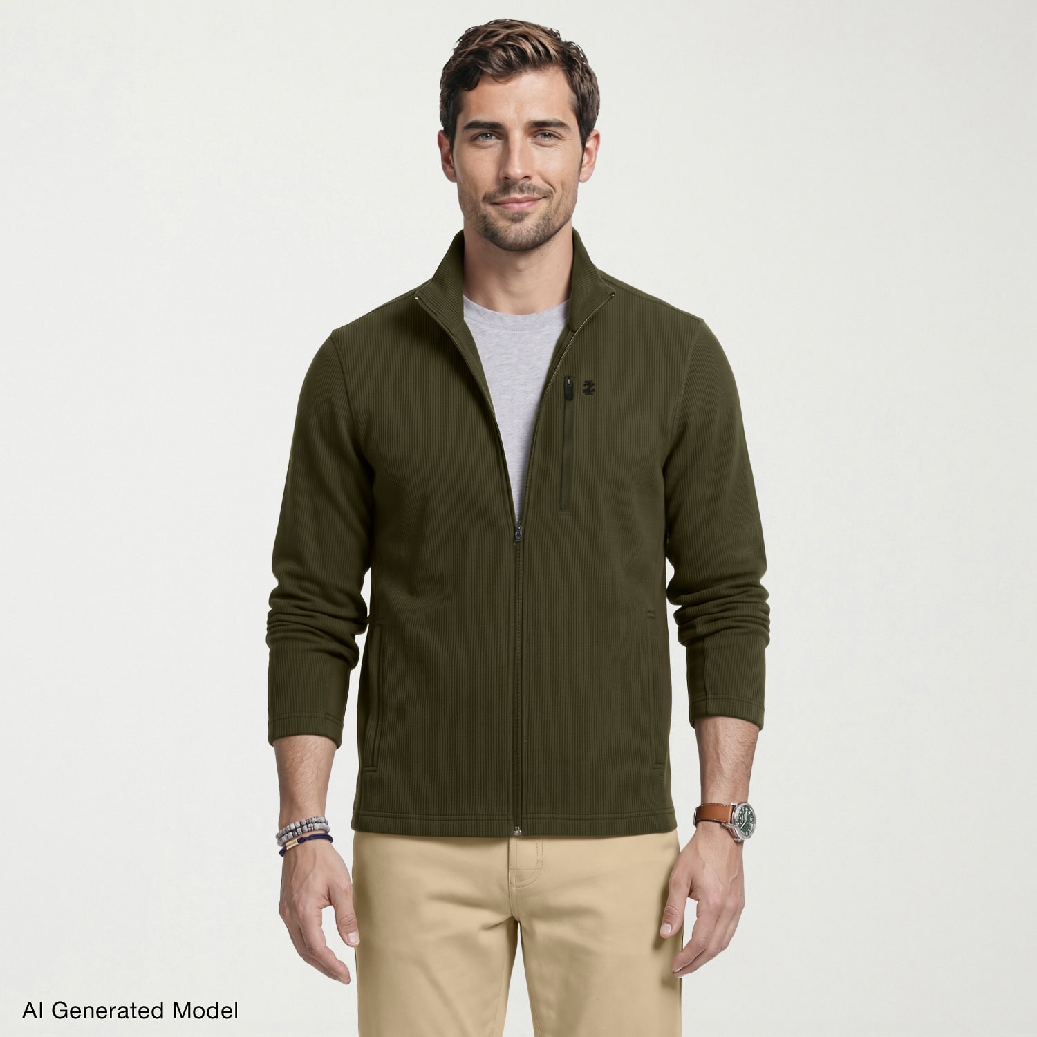 IZOD Advantage Performance Mens Fleece Lightweight Jacket