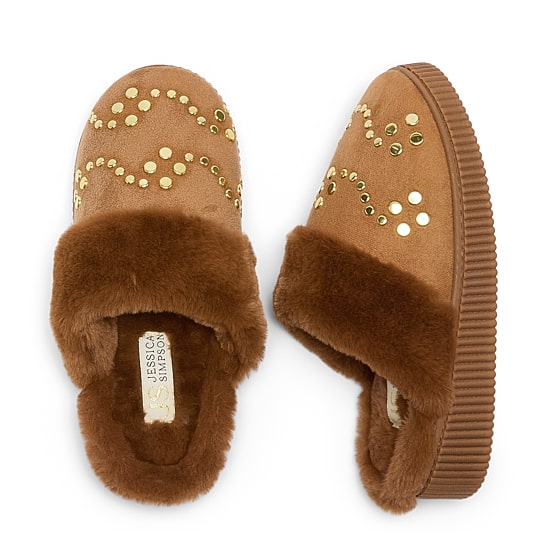 JS Jessica Simpson Studded Womens Clog Slippers