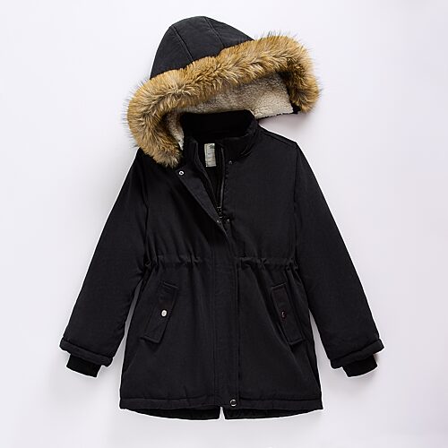 Thereabouts Little & Big Kid Girls Water Resistant Easy-on + Easy-off Heavyweight Parka In Black