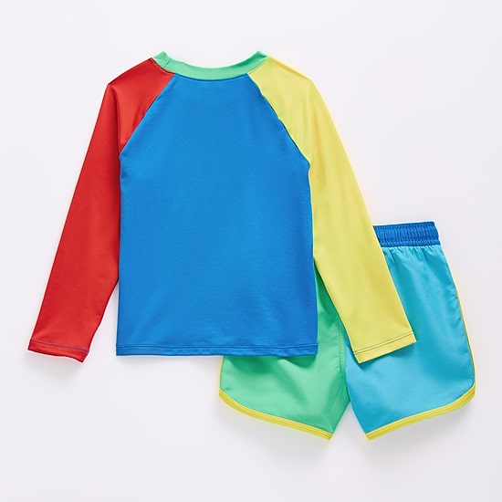 Okie Dokie Toddler Boys UV Protection 2-pc. Rash Guard Set, Color ...