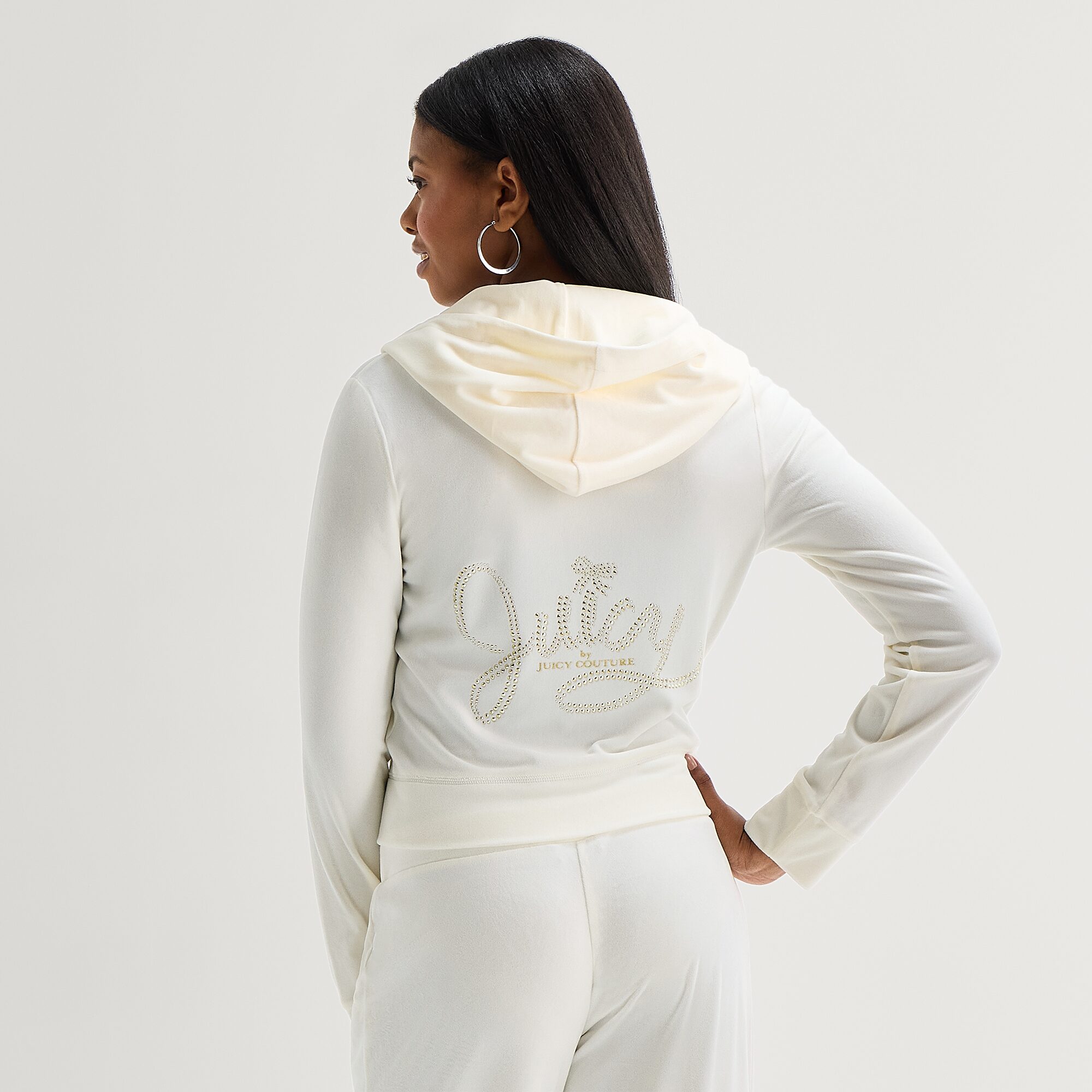 Juicy By Couture Womens Juniors Hooded Lightweight Track Jacket