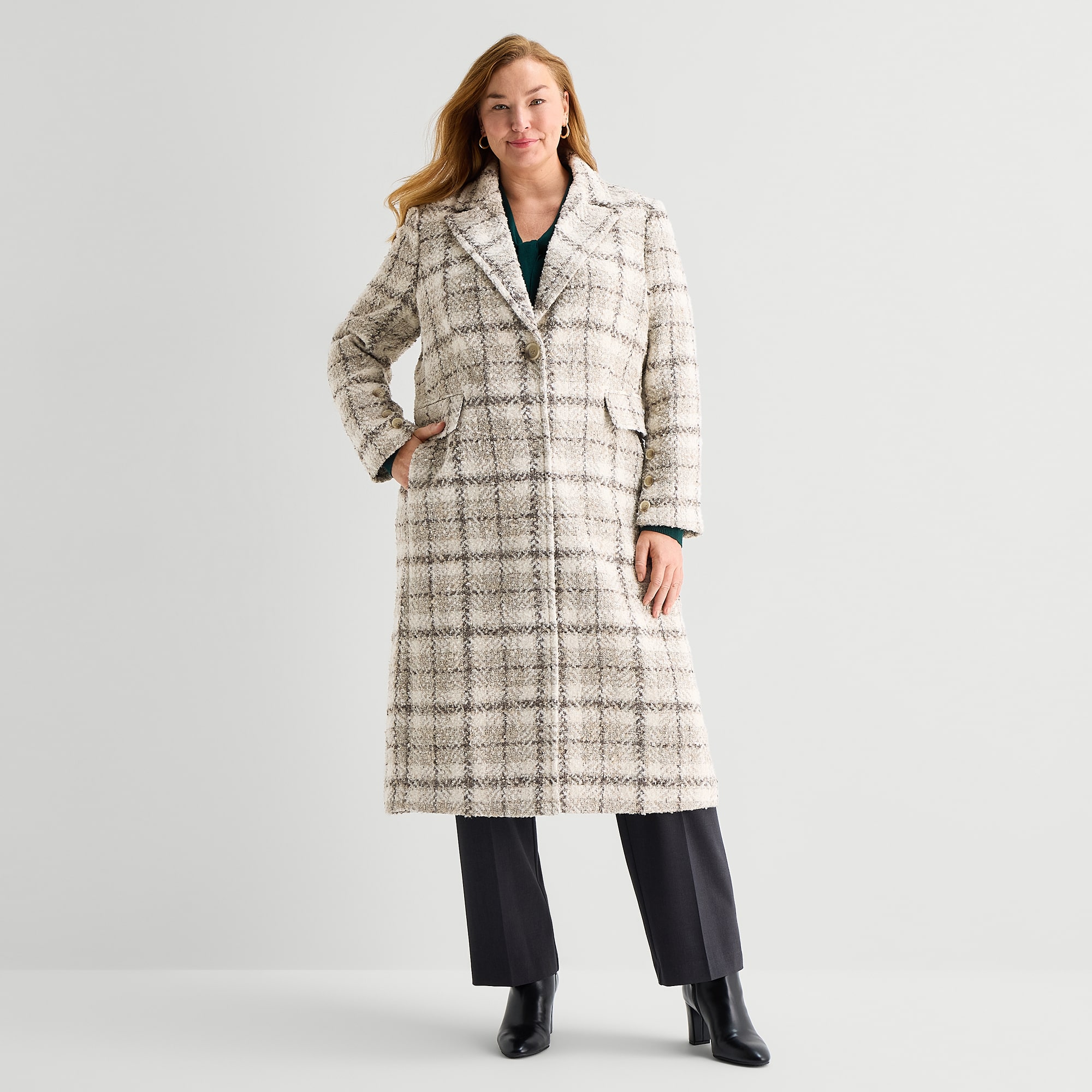 Liz Claiborne Womens Plus Midweight Coat