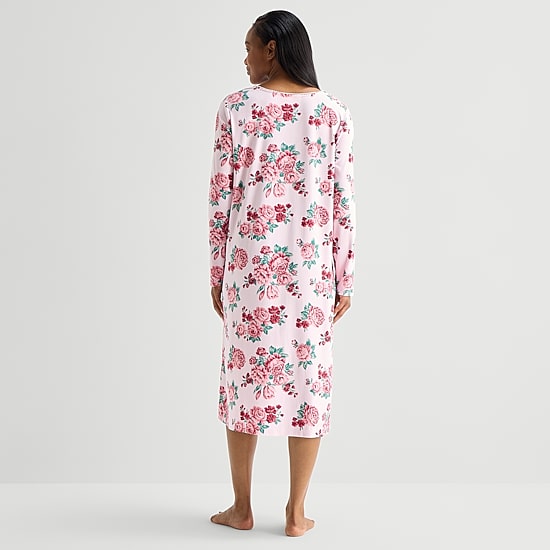 Adonna Womens Long Sleeve Scoop Neck Nightgown