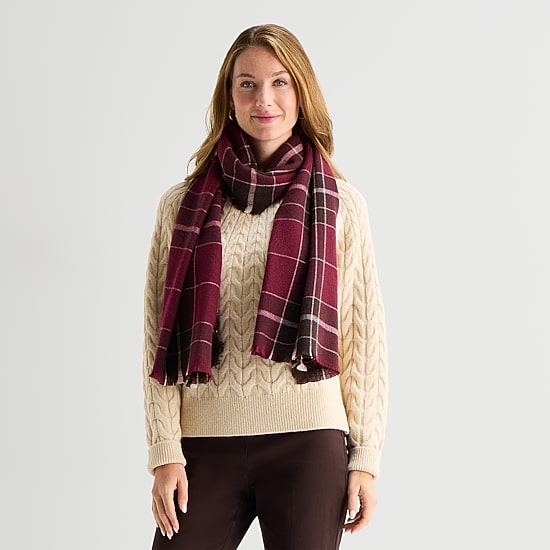 Liz Claiborne Print Cashmere Like Wrap Scarf