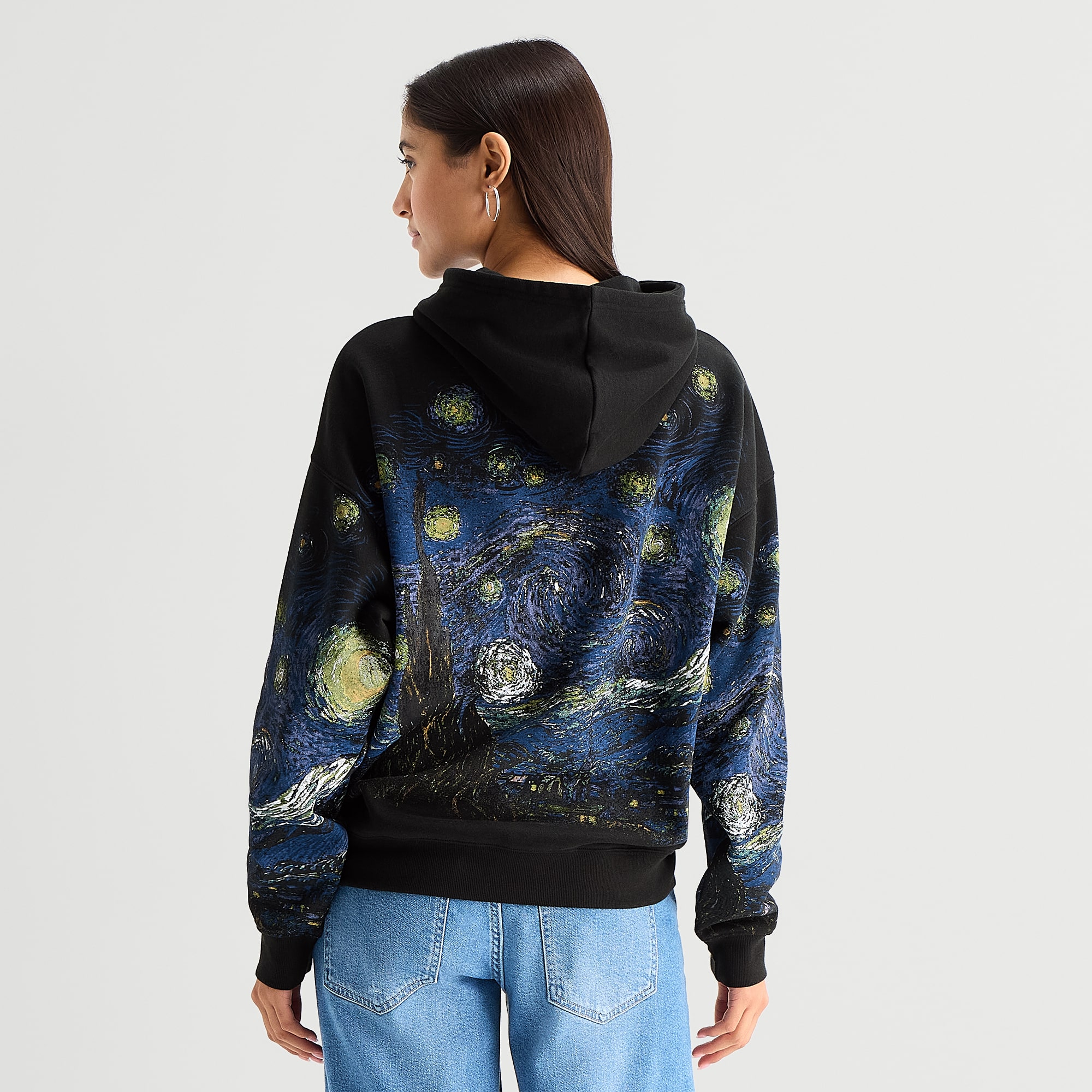 New World Starry Night Hoodie Womens Juniors Long Sleeve