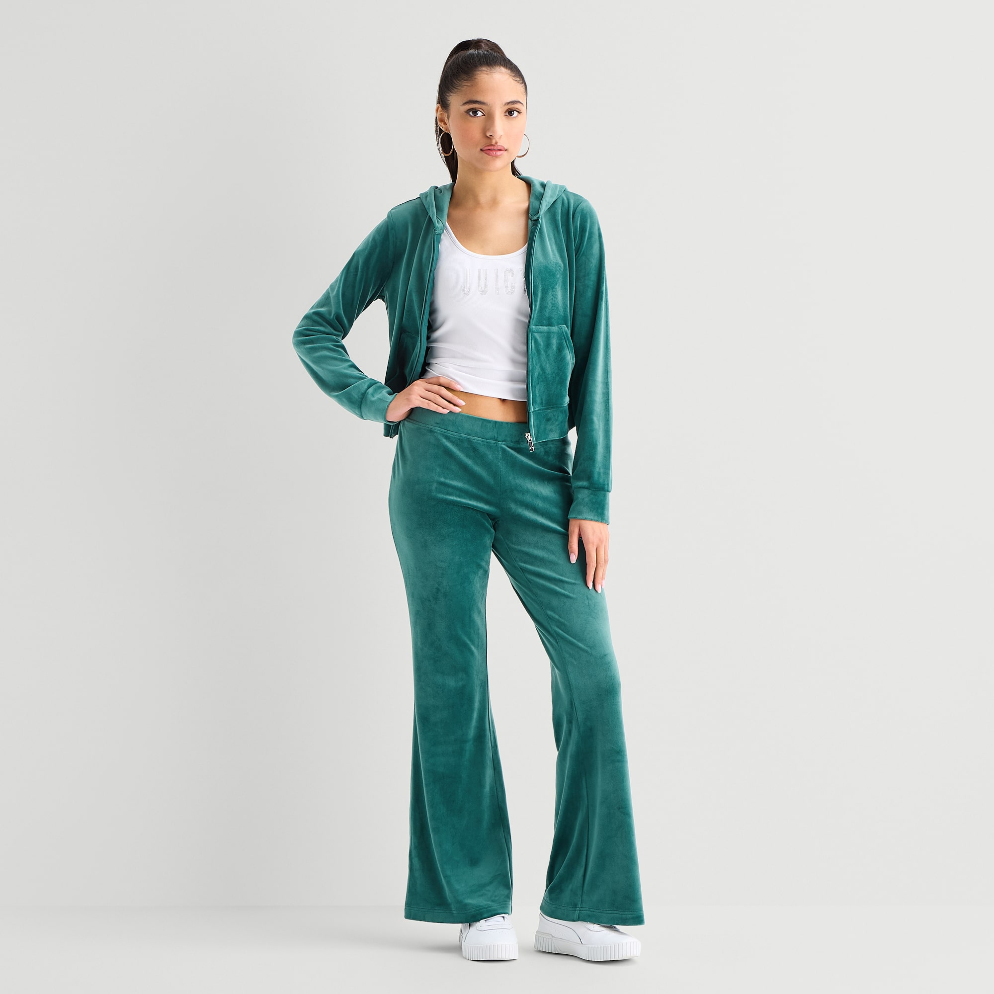 Juicy By Couture Womens Flare Low Rise Track Pant