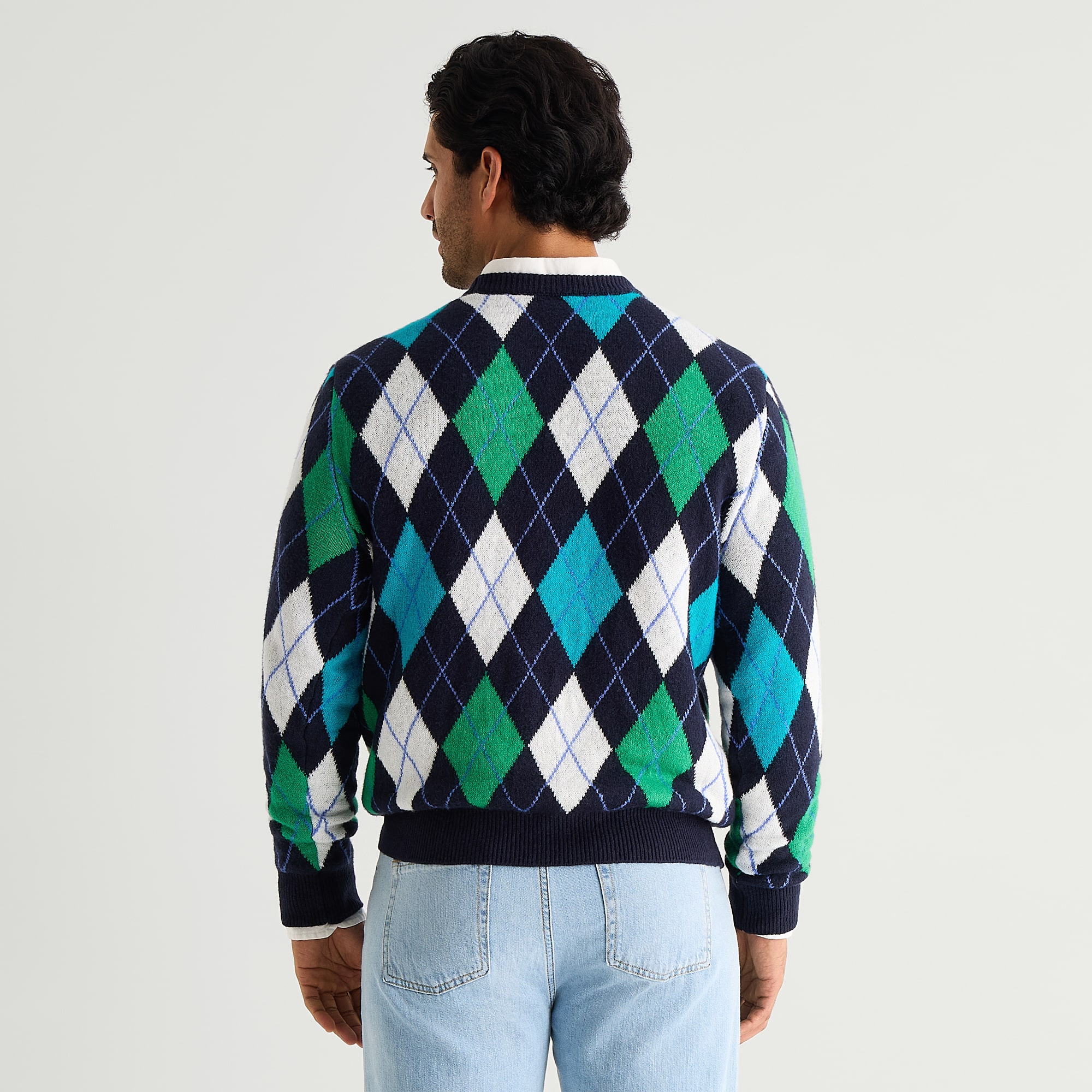 North Pole Trading Co. Mens Crew Neck Long Sleeve Argyle Pullover Sweater